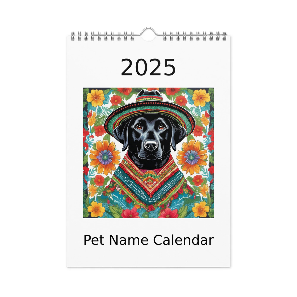 PugMug Custom Black Labrador Retriever Wall Calendar (2026)