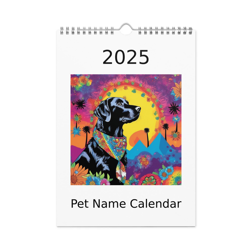 PugMug Custom Black Labrador Retriever Wall Calendar (2026)