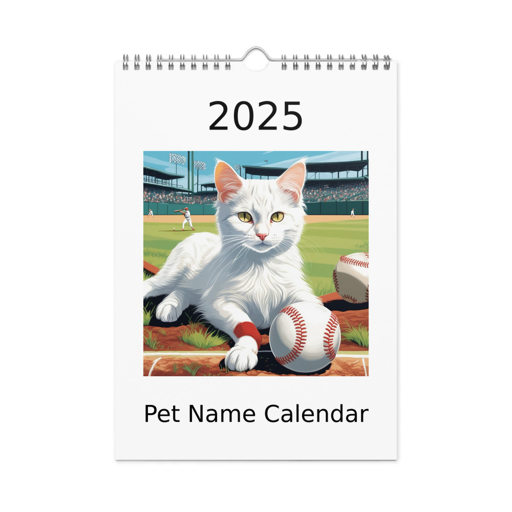PugMug Custom White Companion Cat Wall Calendar (2026)