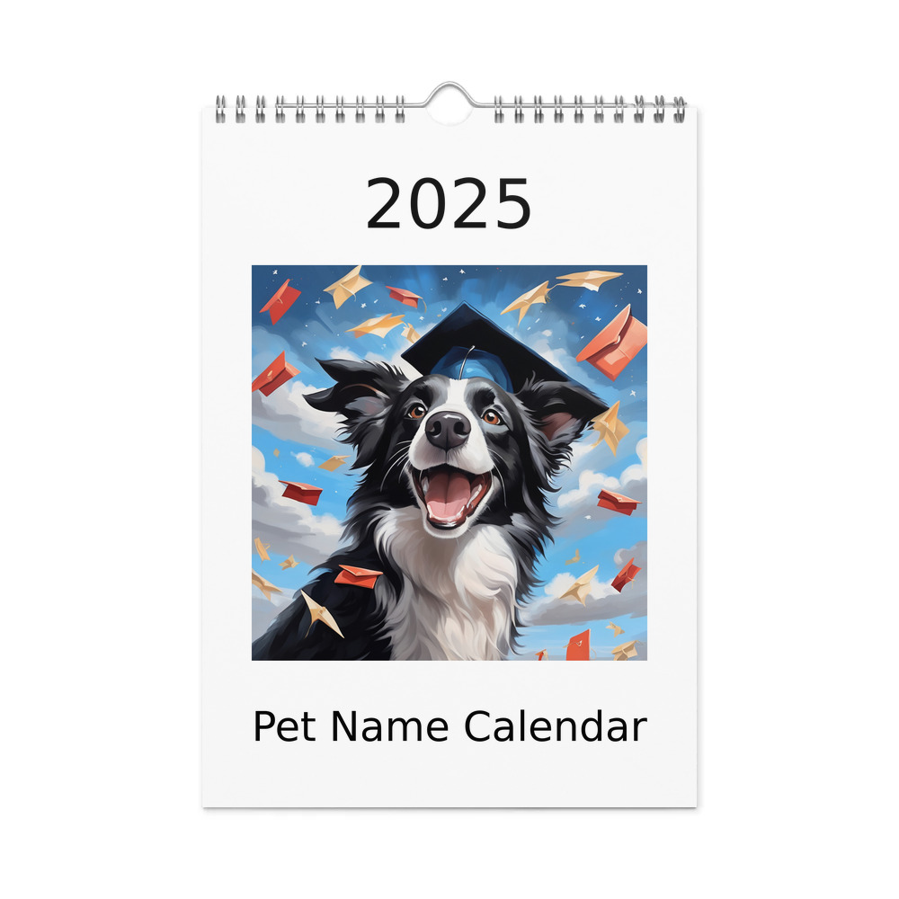PugMug Custom Border Collie Wall Calendar (2026)