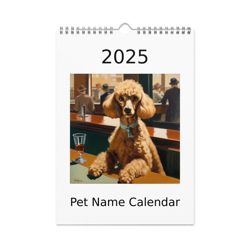 PugMug Custom Tan Poodle Wall Calendar (2026)