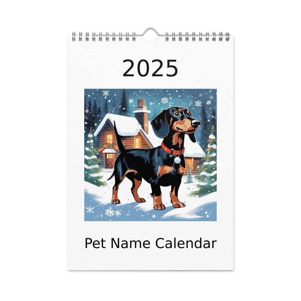 PugMug Custom Black Dachshund Wall Calendar (2026)