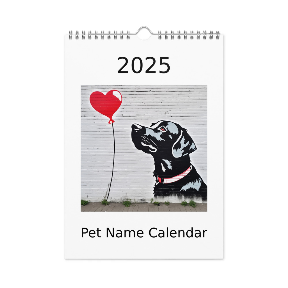 PugMug Custom Black Labrador Retriever Wall Calendar (2026)