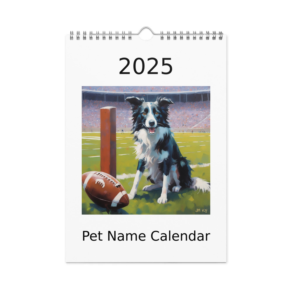 PugMug Custom Border Collie Wall Calendar (2026)