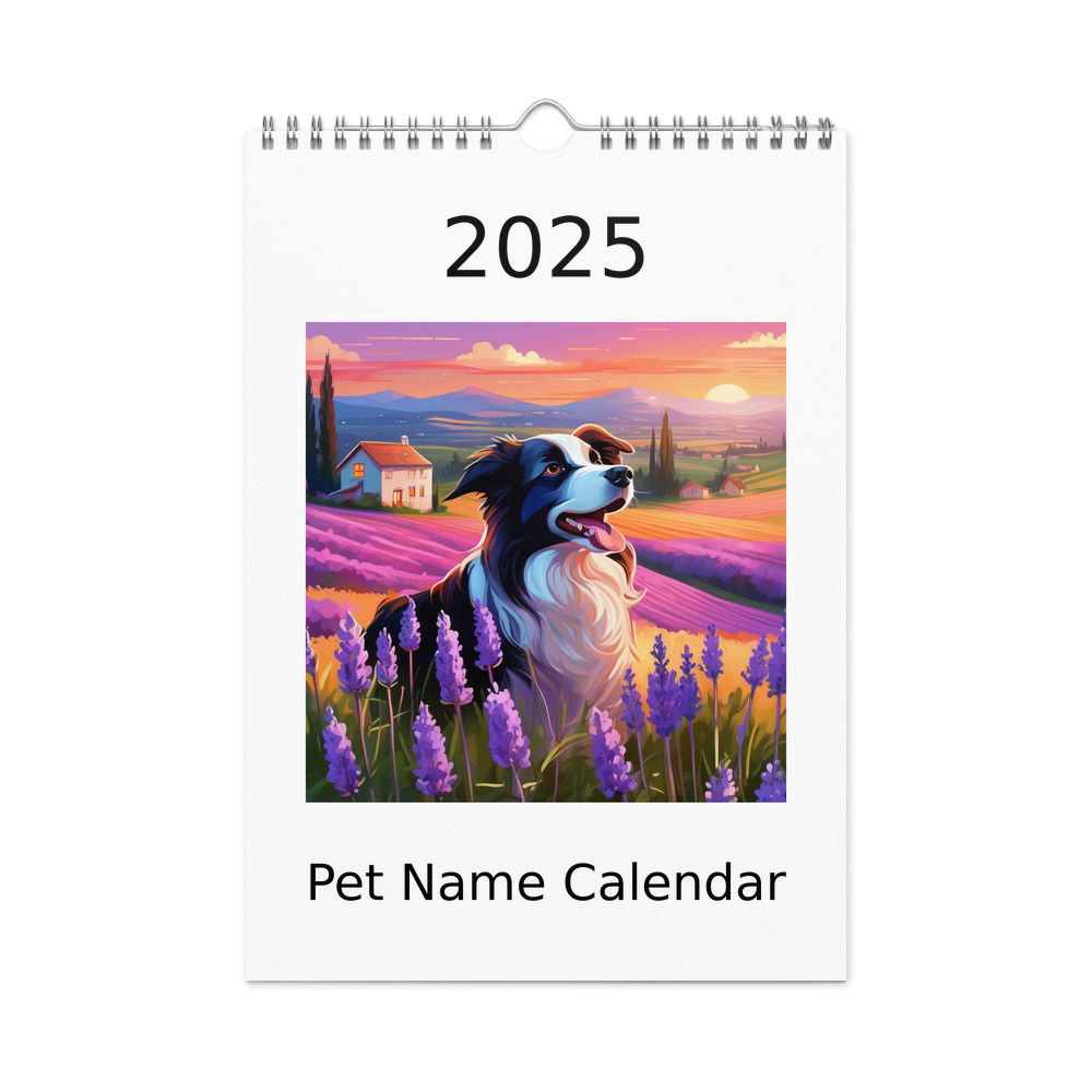 PugMug Custom Border Collie Wall Calendar (2026)
