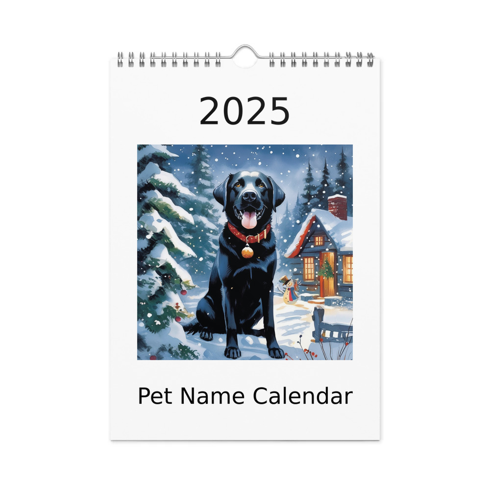 PugMug Custom Black Labrador Retriever Wall Calendar (2026)