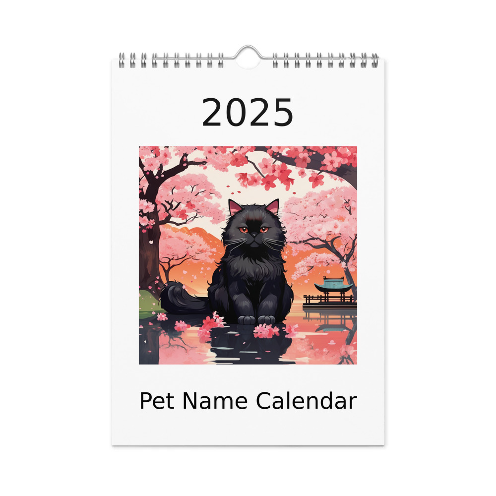 PugMug Custom Black Persian Cat Wall Calendar (2026)