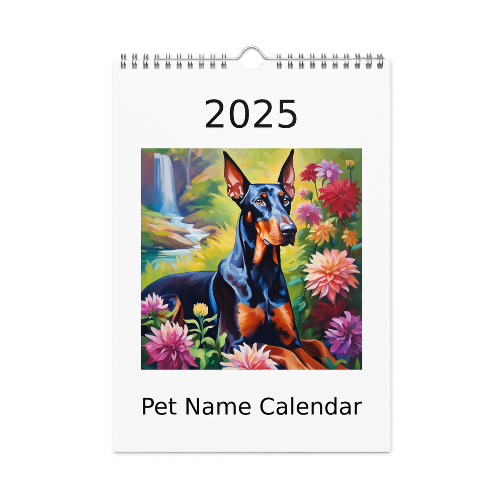 PugMug Custom Doberman Pinscher Wall Calendar (2026)