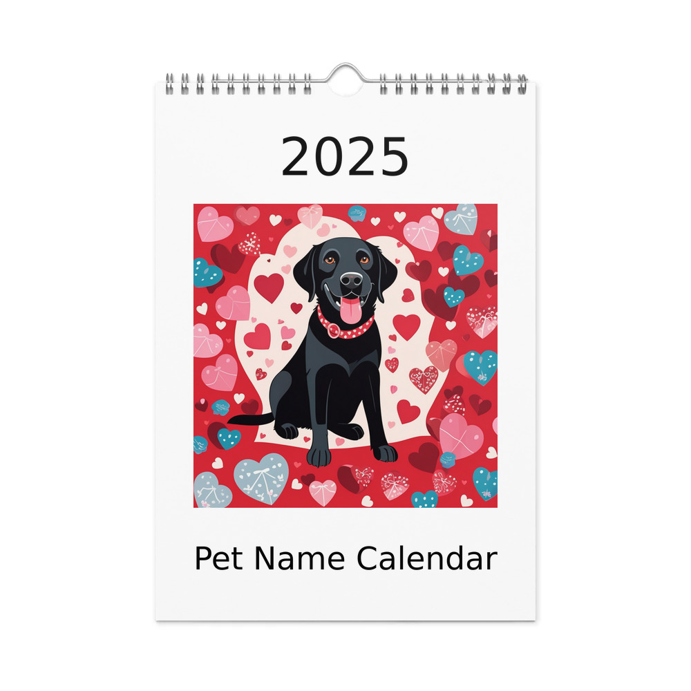 PugMug Custom Black Labrador Retriever Wall Calendar (2026)