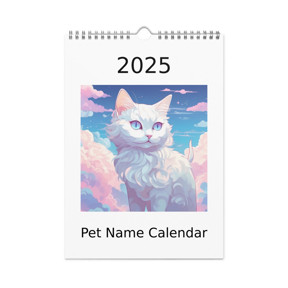 PugMug Custom White Companion Cat Wall Calendar (2026)