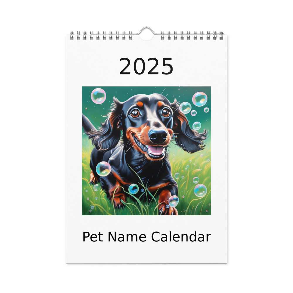 PugMug Custom Black Dachshund Wall Calendar (2026)