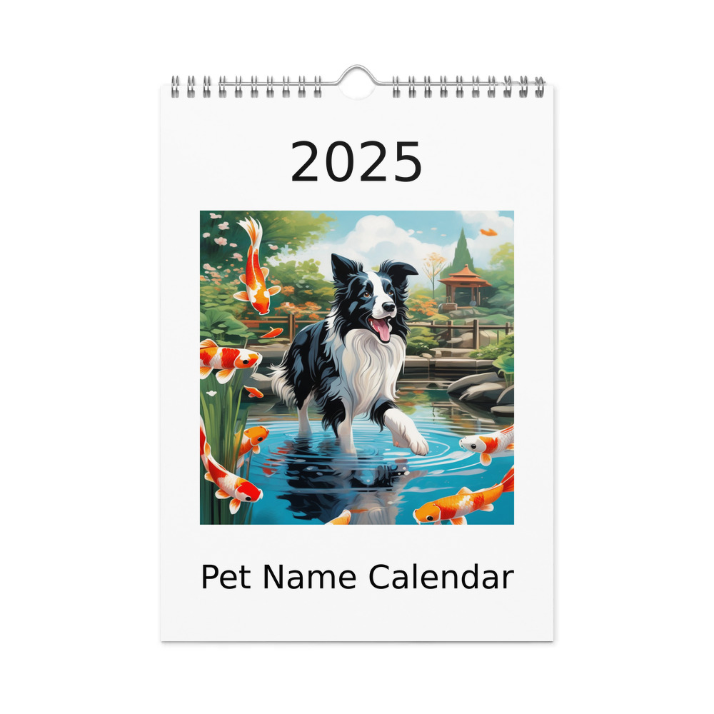 PugMug Custom Border Collie Wall Calendar (2026)