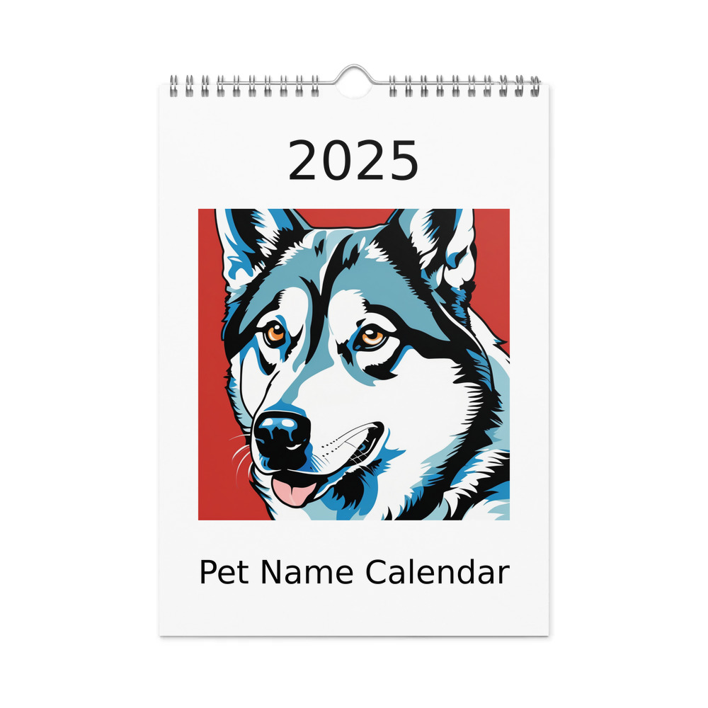 PugMug Custom Siberian Husky Wall Calendar (2026)