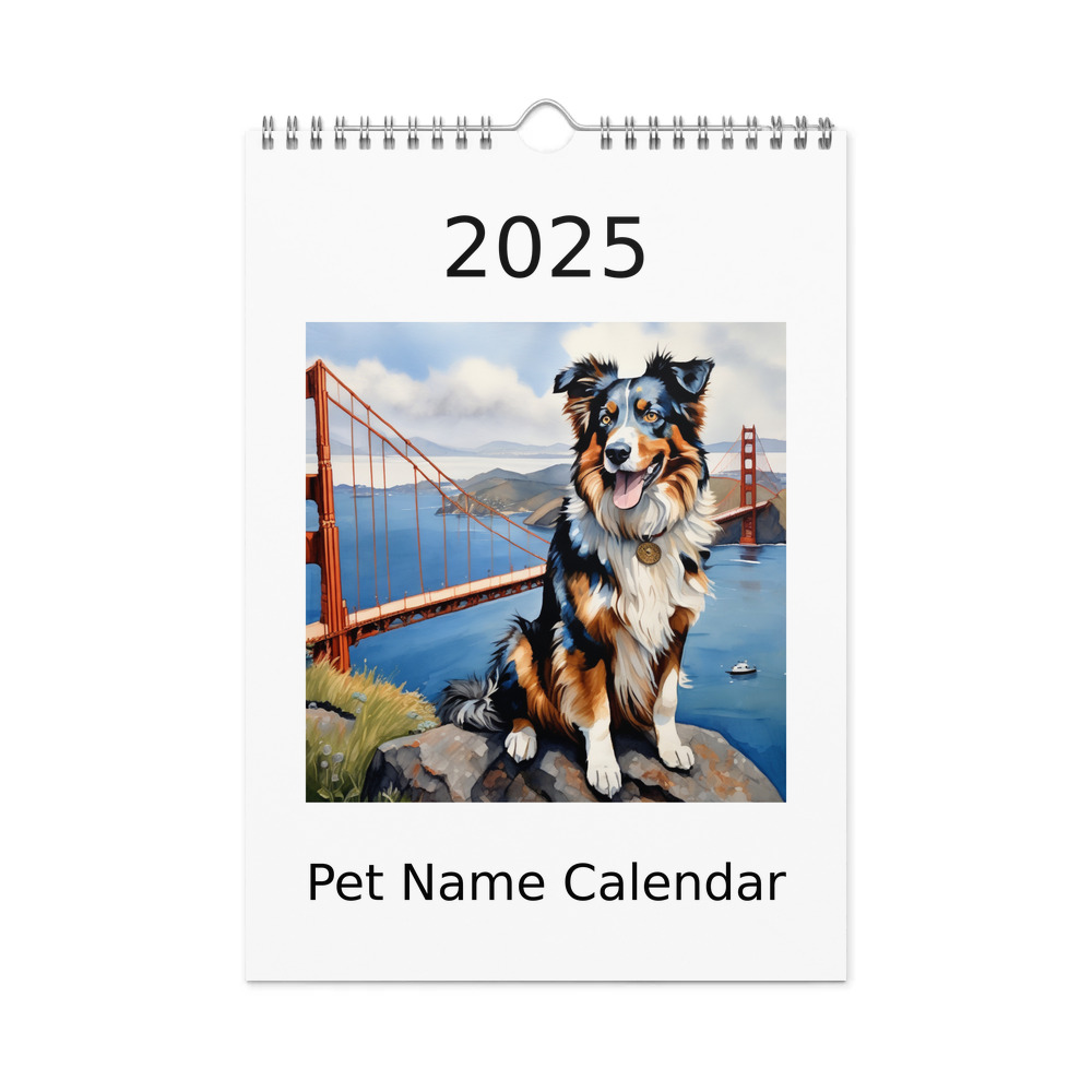 PugMug Custom Australian Shepherd Dog Wall Calendar (2026)