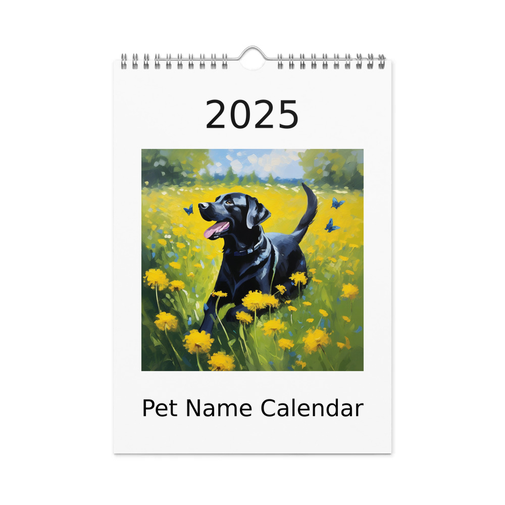 PugMug Custom Black Labrador Retriever Wall Calendar (2026)