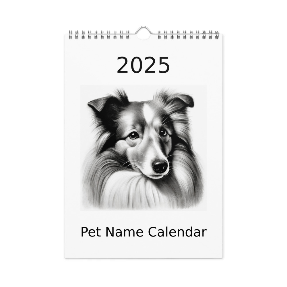 PugMug Custom Shetland Sheepdog Wall Calendar (2026)