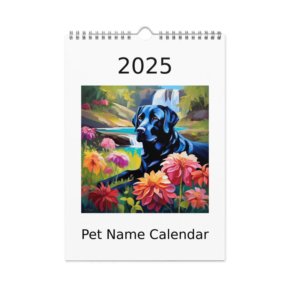 PugMug Custom Black Labrador Retriever Wall Calendar (2026)