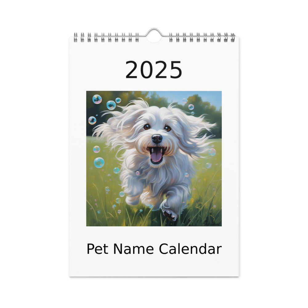 PugMug Custom White Havanese Dog Wall Calendar (2026)