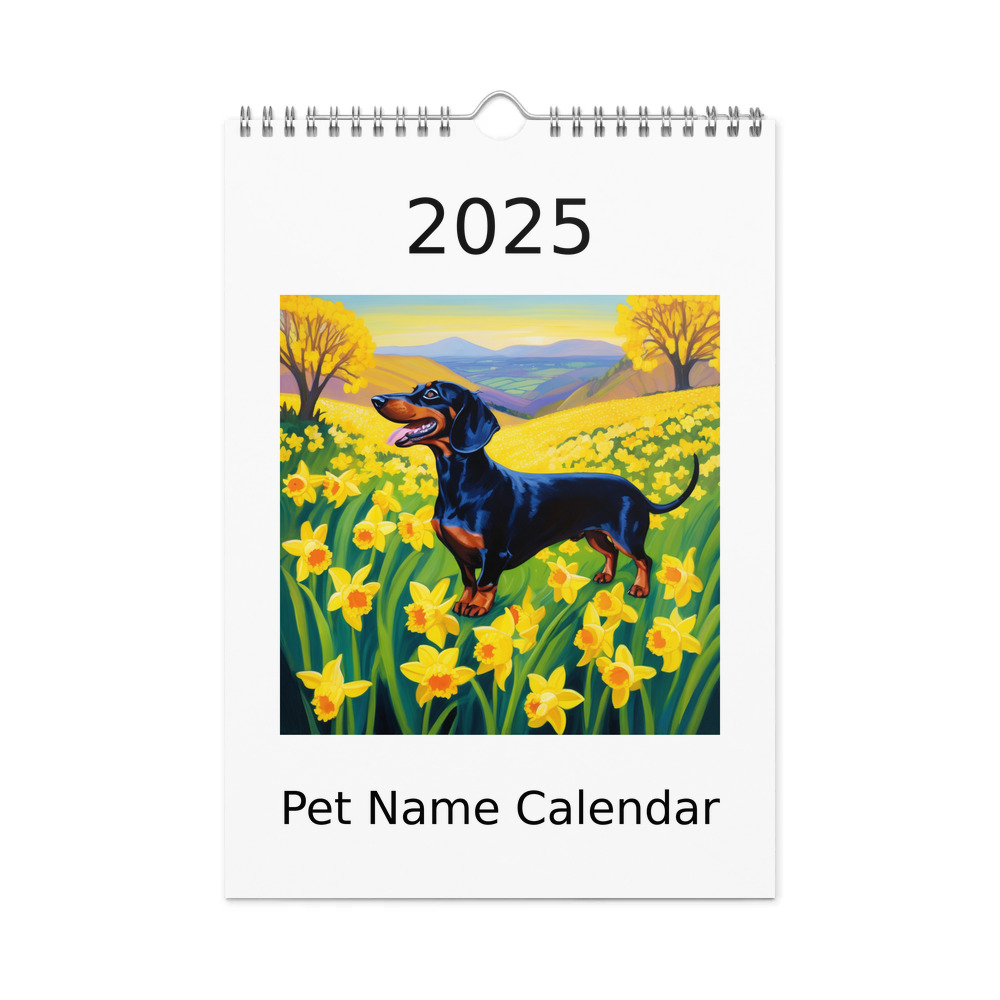 PugMug Custom Black Dachshund Wall Calendar (2026)