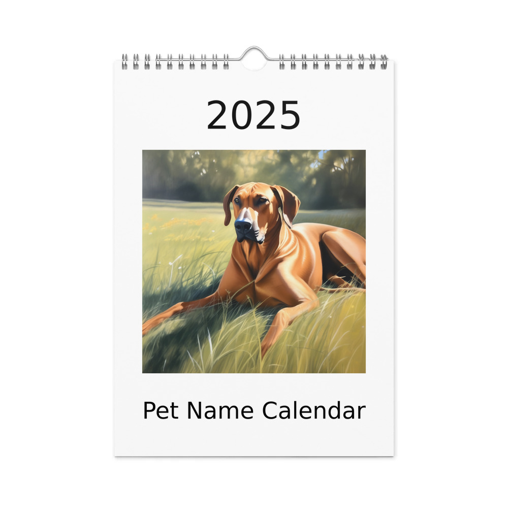 PugMug Custom Rhodesian Ridgeback Wall Calendar (2026)