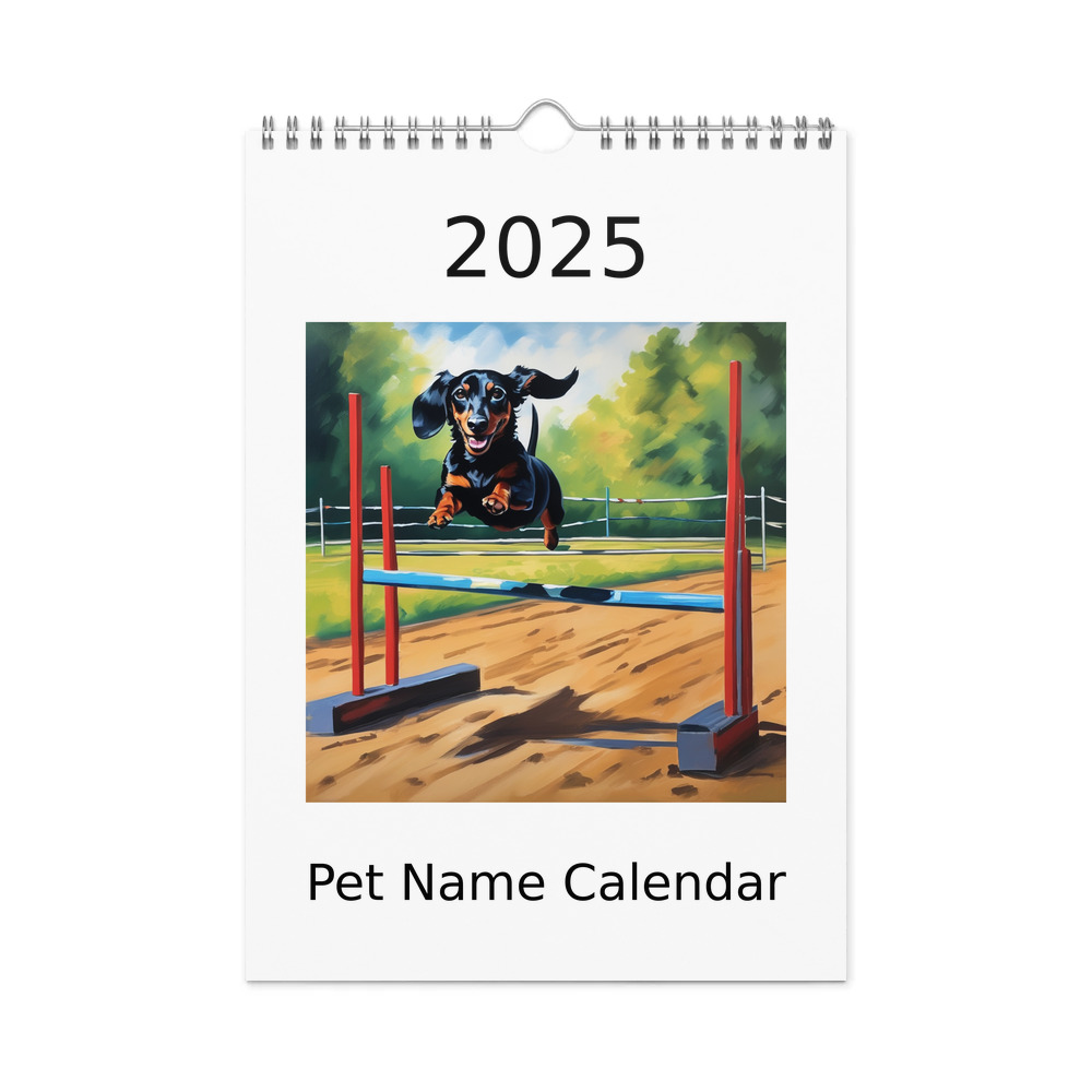 PugMug Custom Black Dachshund Wall Calendar (2026)