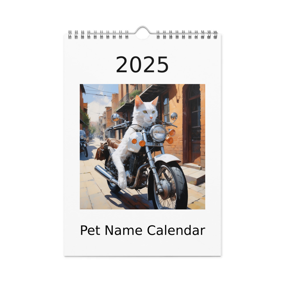 PugMug Custom White Companion Cat Wall Calendar (2026)