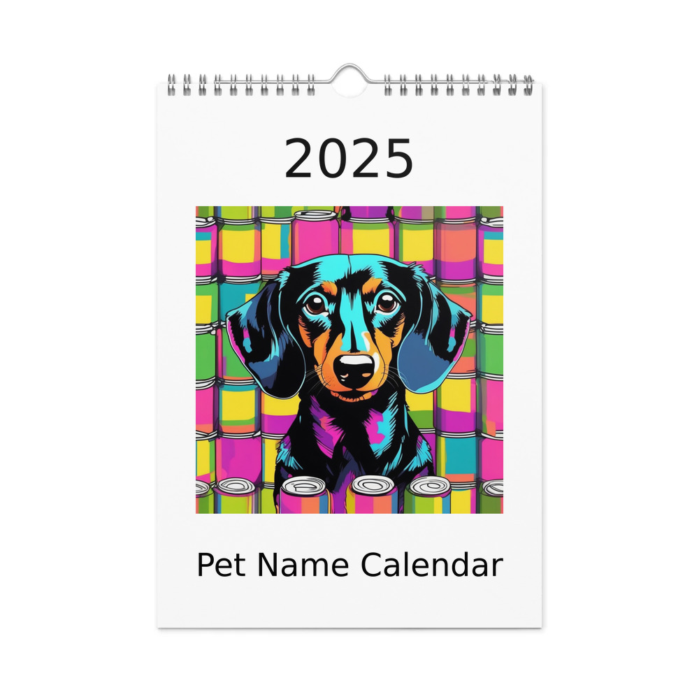 PugMug Custom Black Dachshund Wall Calendar (2026)