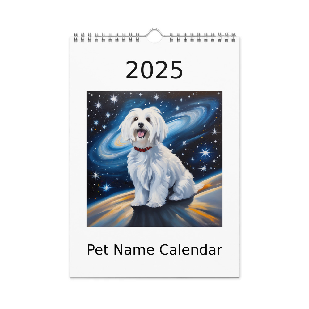 PugMug Custom White Havanese Dog Wall Calendar (2026)