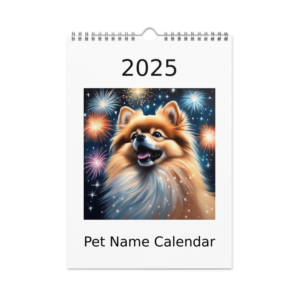 PugMug Custom Tan Pomeranian Wall Calendar (2026)