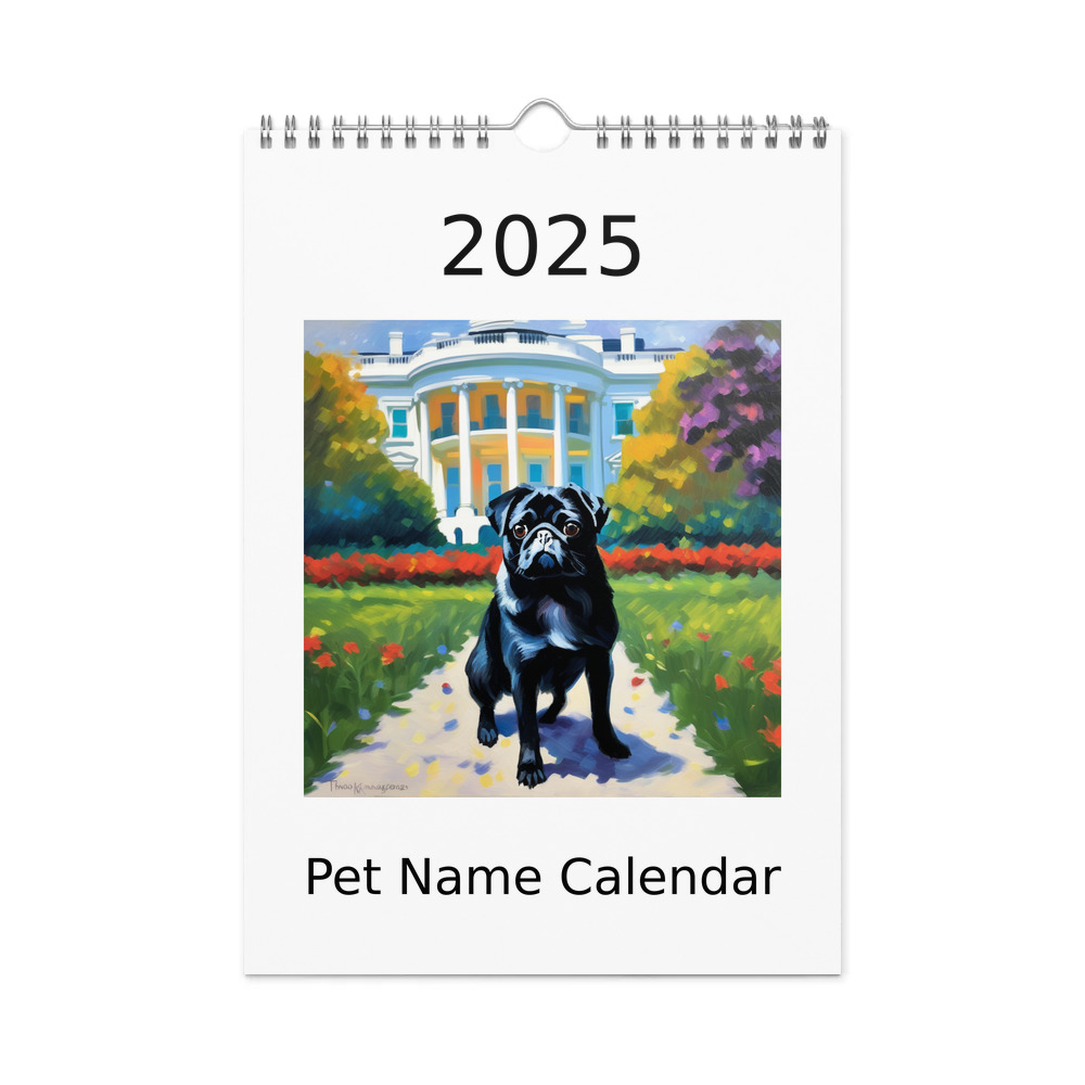 PugMug Custom Black Pug Wall Calendar (2026)