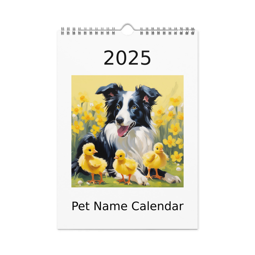 PugMug Custom Border Collie Wall Calendar (2026)