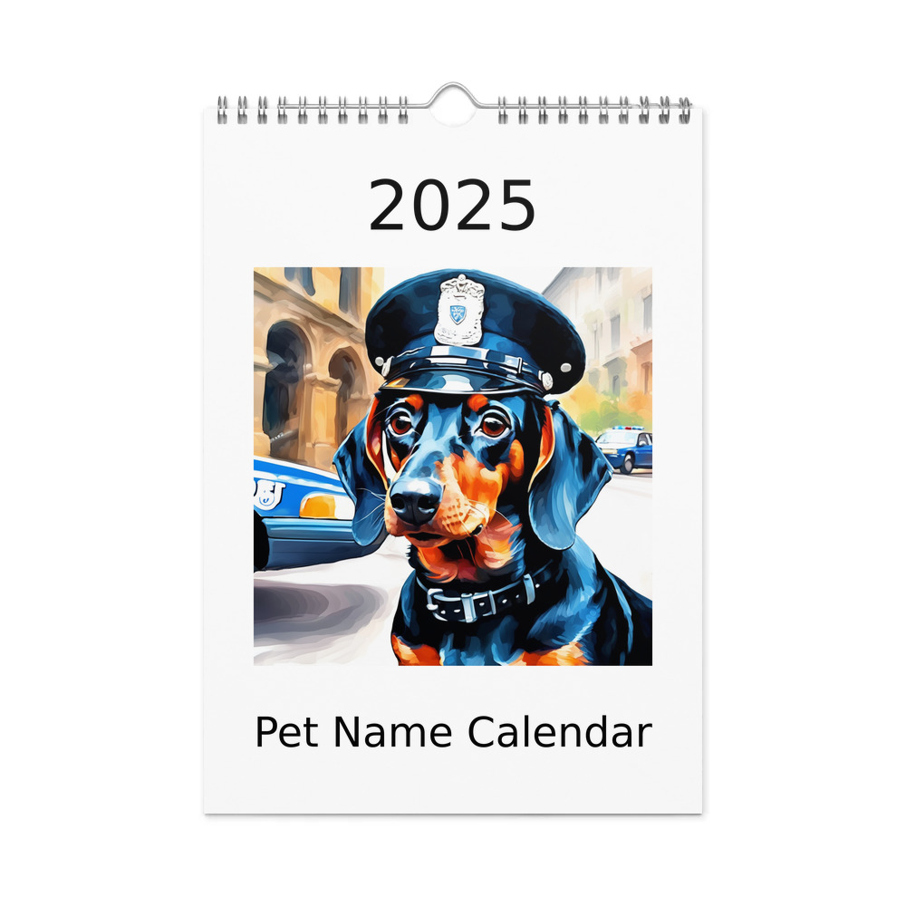PugMug Custom Black Dachshund Wall Calendar (2026)