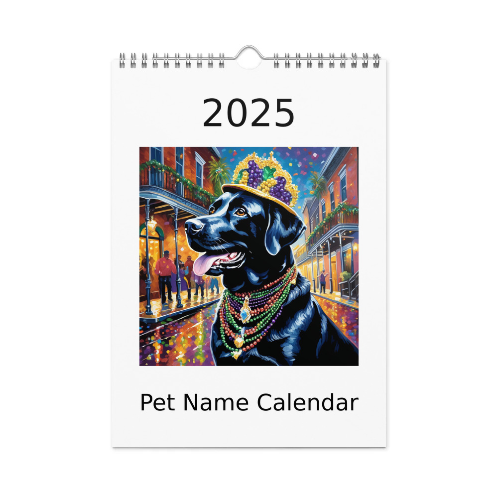 PugMug Custom Black Labrador Retriever Wall Calendar (2026)