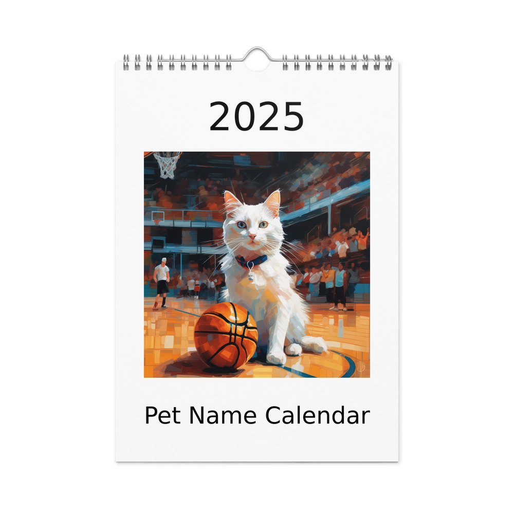 PugMug Custom White Companion Cat Wall Calendar (2026)