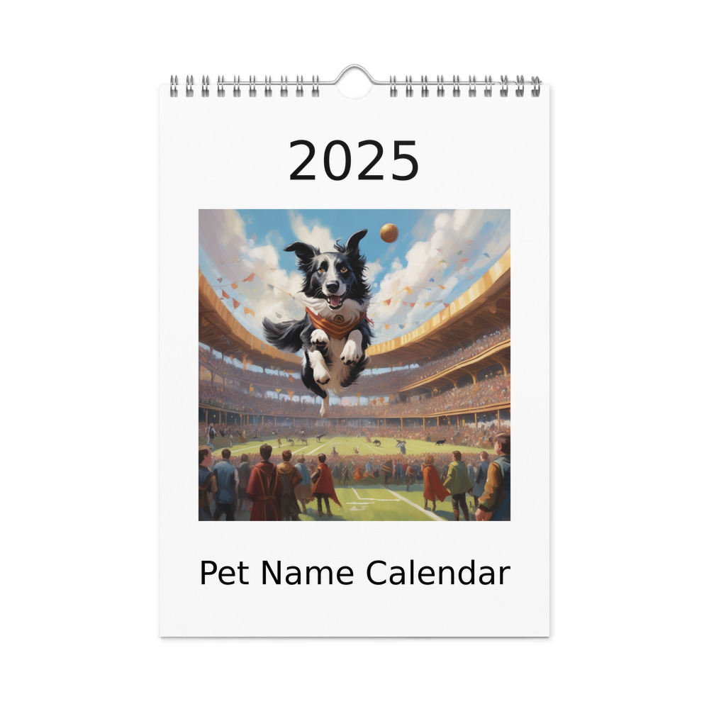 PugMug Custom Border Collie Wall Calendar (2026)