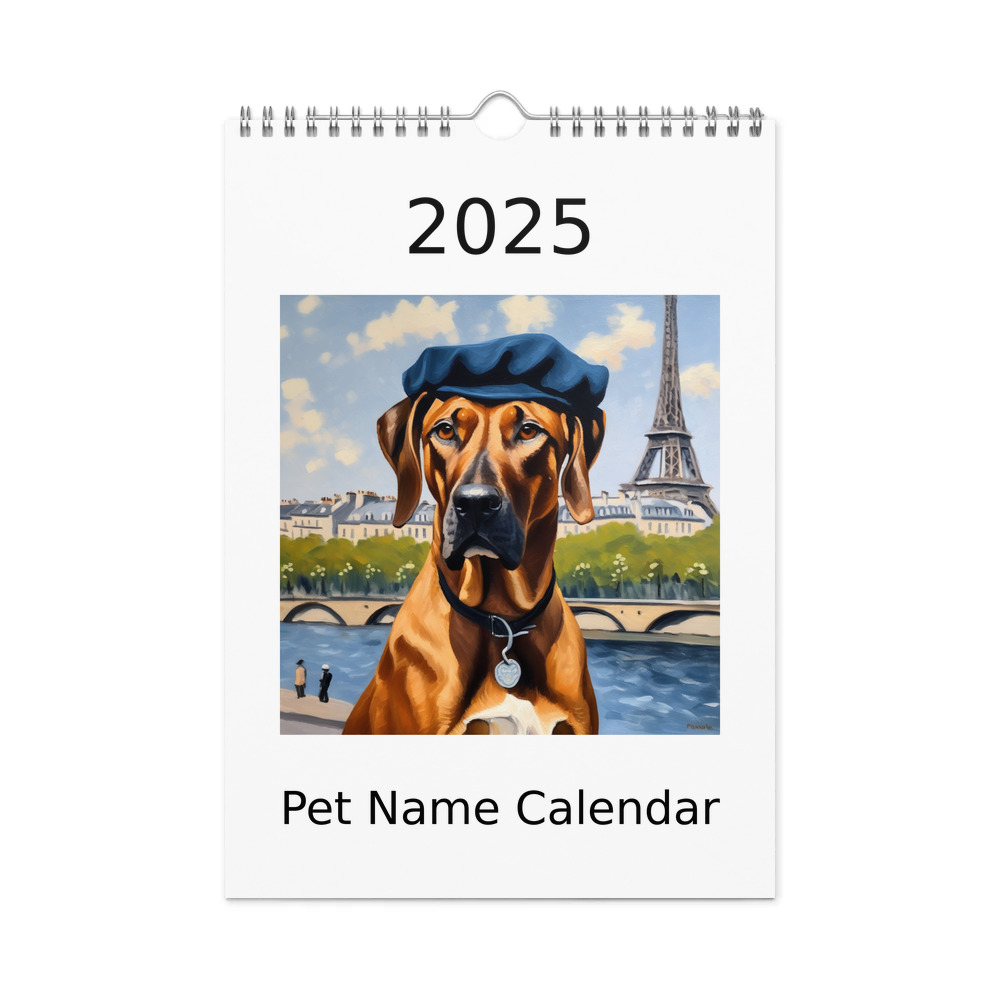 PugMug Custom Rhodesian Ridgeback Wall Calendar (2026)