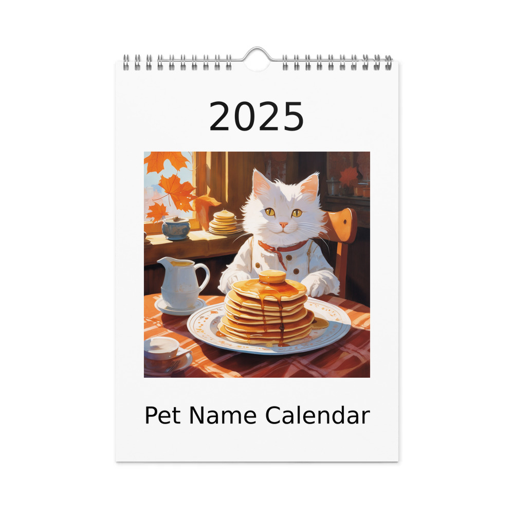 PugMug Custom White Companion Cat Wall Calendar (2026)