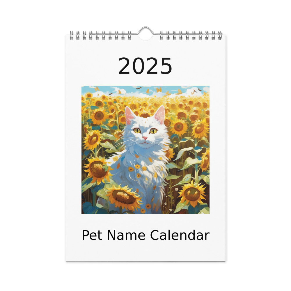 PugMug Custom White Companion Cat Wall Calendar (2026)