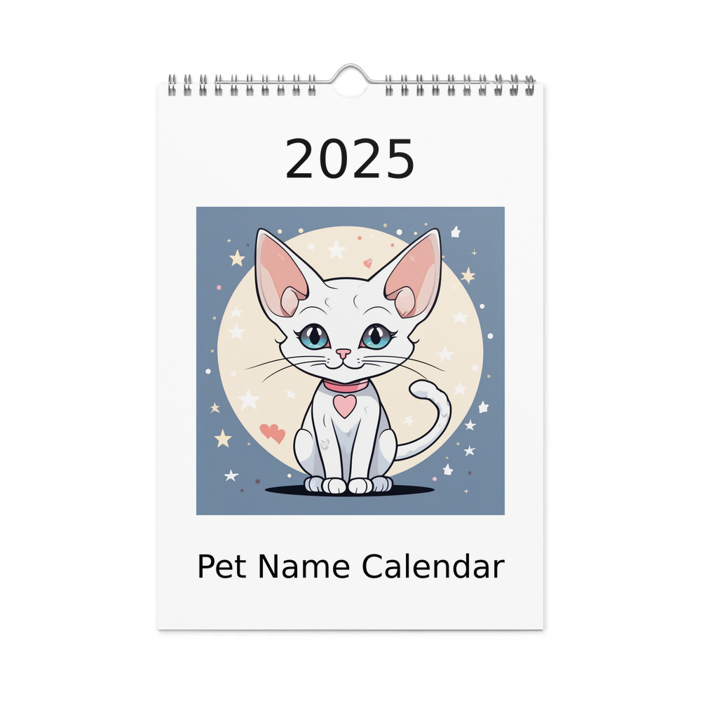 PugMug Custom White Devon Rex Cat Wall Calendar (2026)