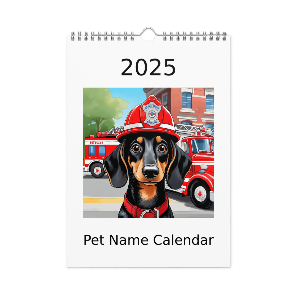 PugMug Custom Black Dachshund Wall Calendar (2026)
