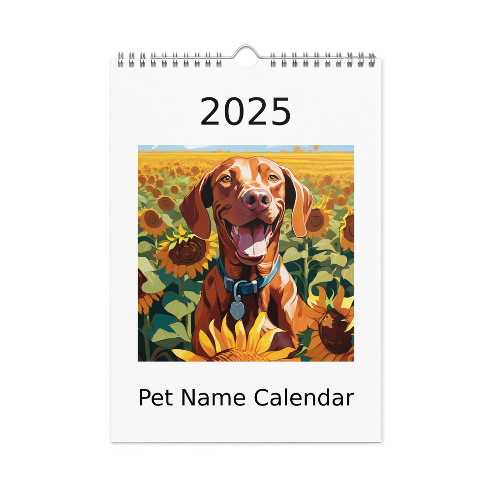PugMug Custom Vizsla Wall Calendar (2026)
