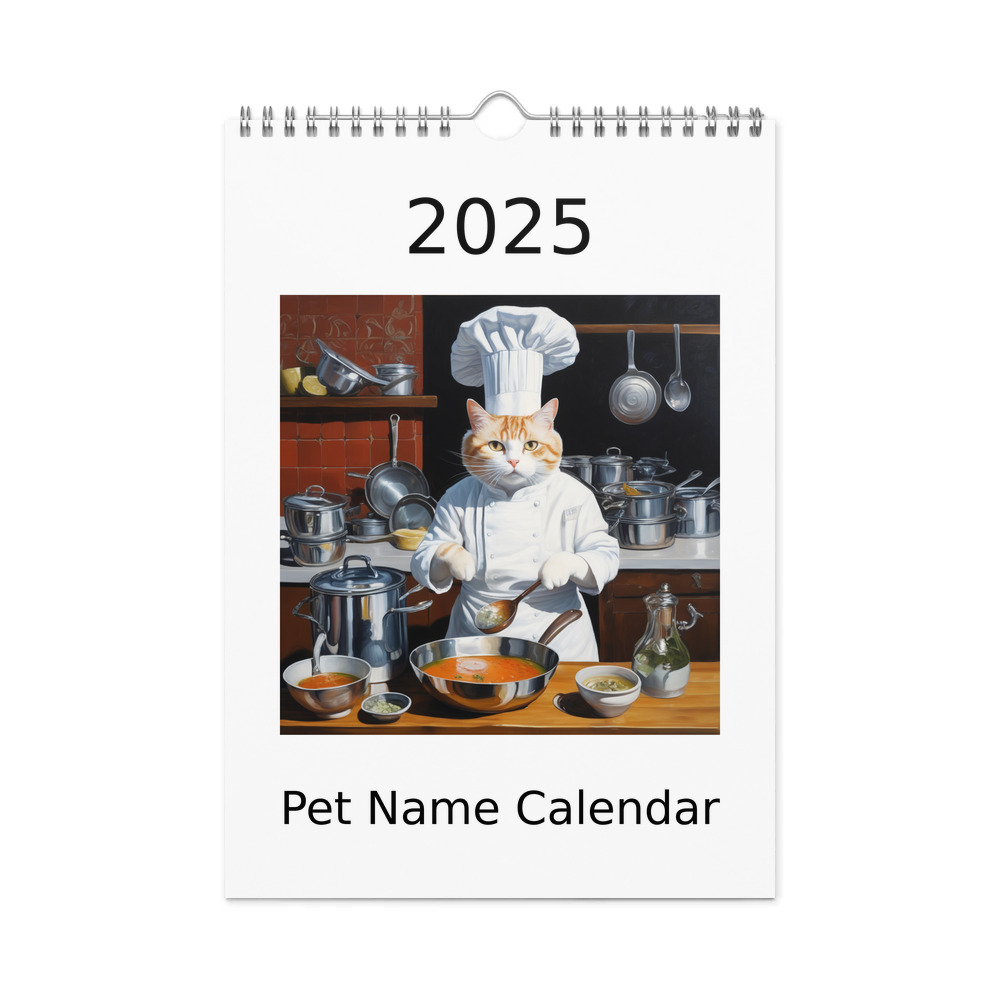 PugMug Custom White Companion Cat Wall Calendar (2026)