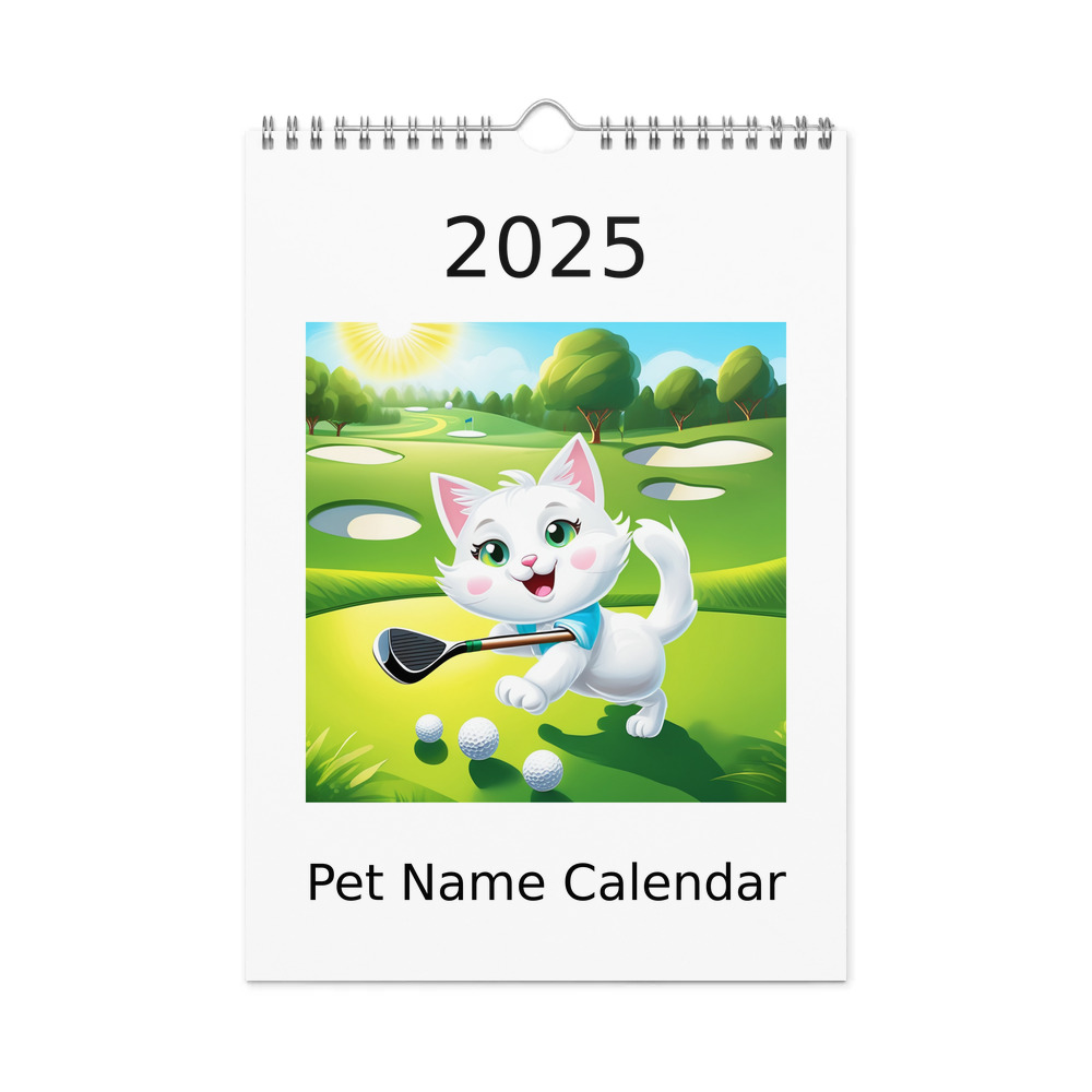 PugMug Custom White Companion Cat Wall Calendar (2026)