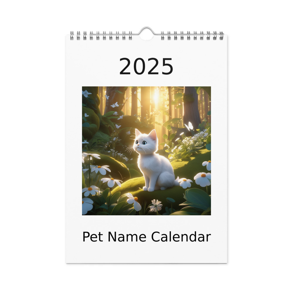 PugMug Custom White Companion Cat Wall Calendar (2026)