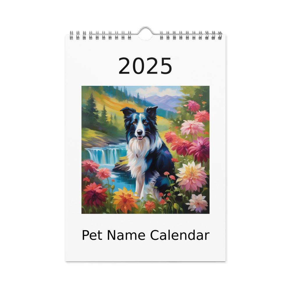 PugMug Custom Border Collie Wall Calendar (2026)