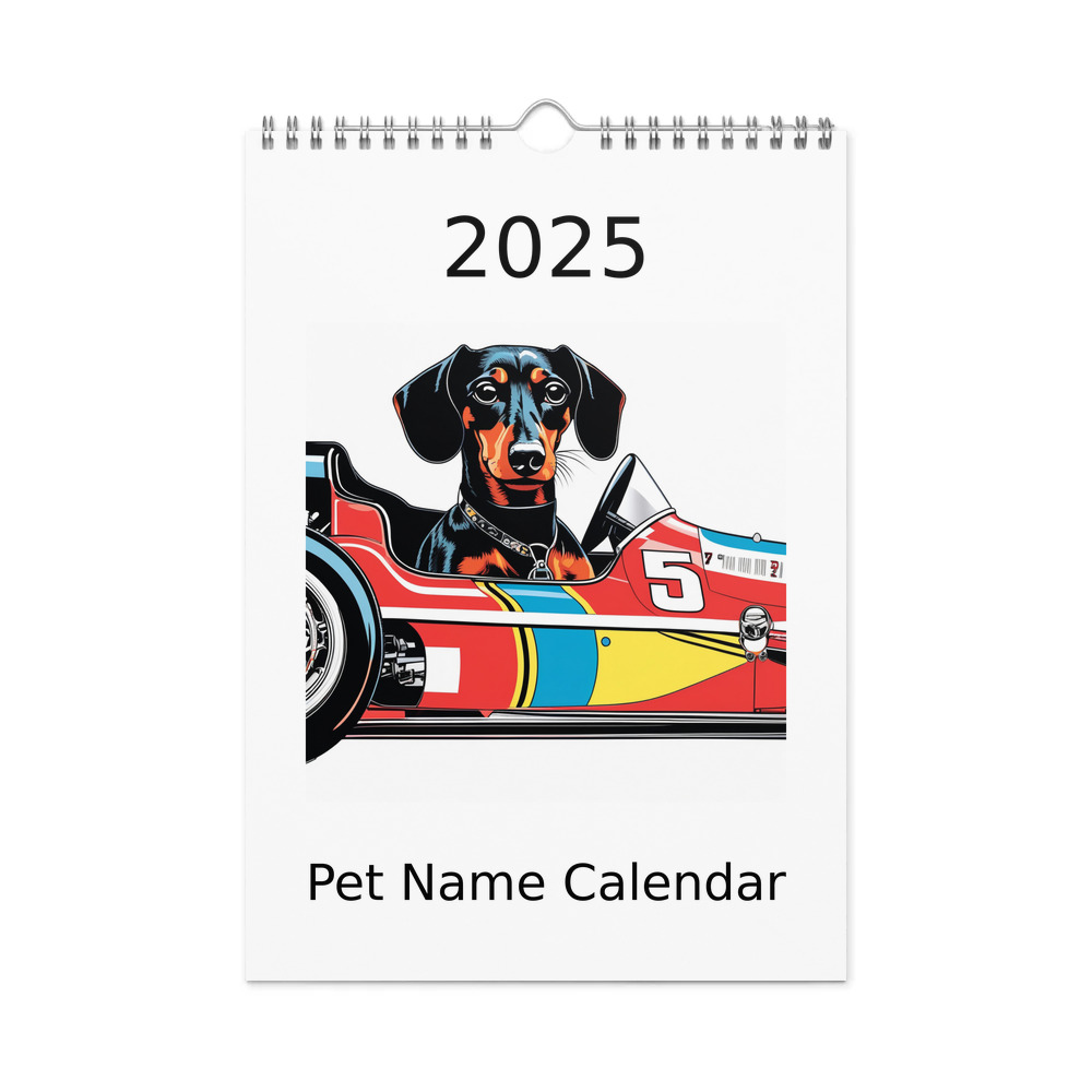 PugMug Custom Black Dachshund Wall Calendar (2026)
