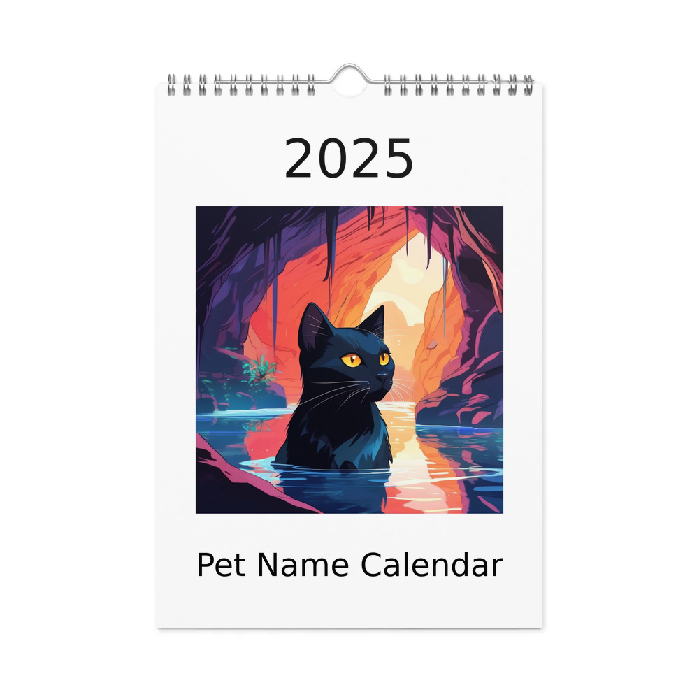 PugMug Custom Black Companion Cat Wall Calendar (2026)