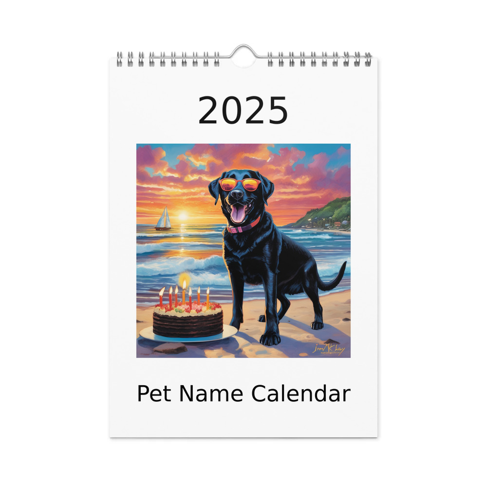 PugMug Custom Black Labrador Retriever Wall Calendar (2026)