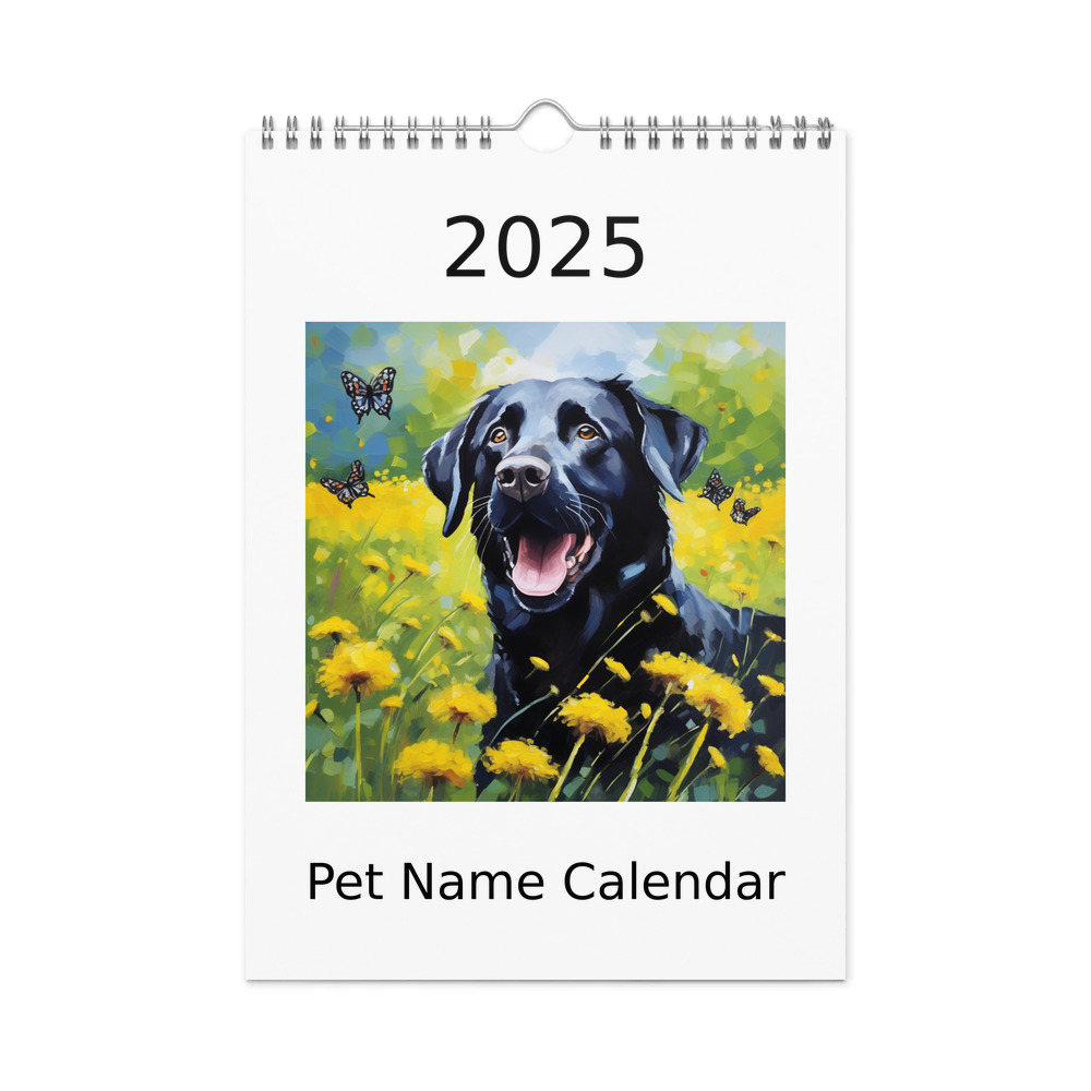 PugMug Custom Black Labrador Retriever Wall Calendar (2026)