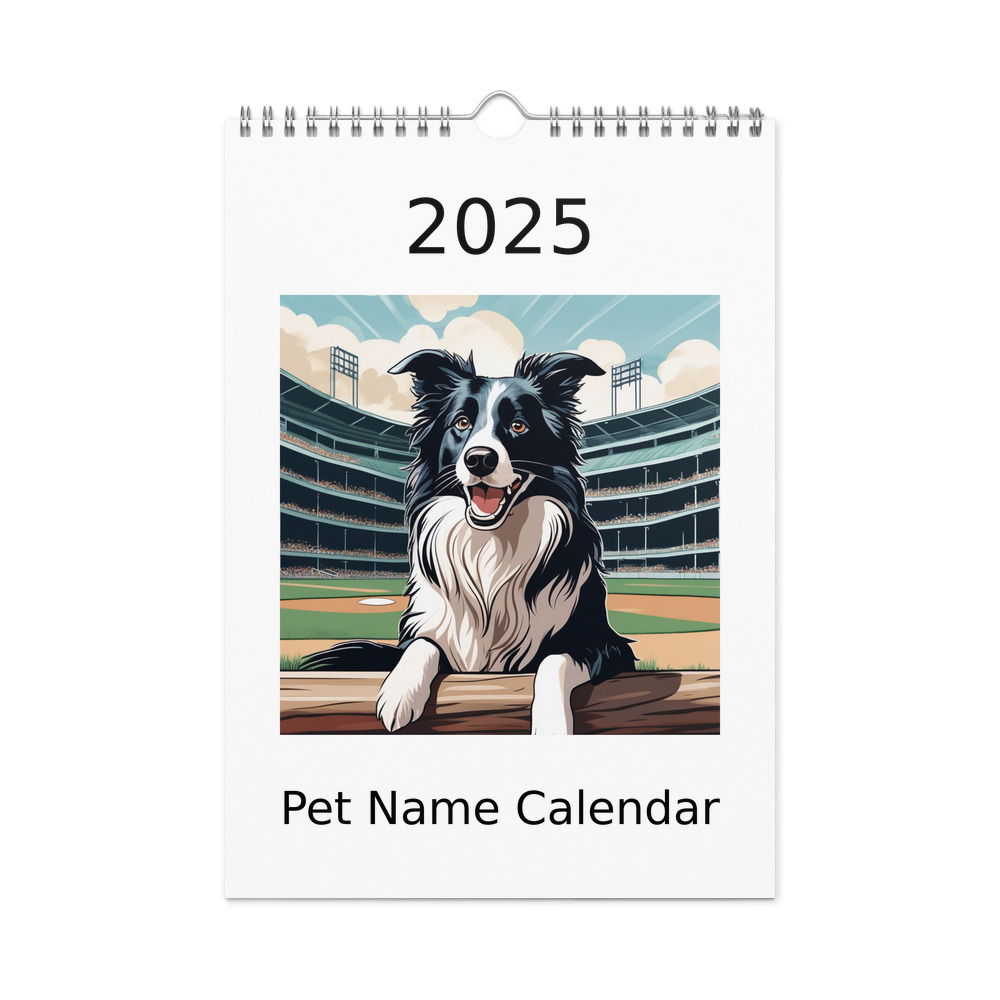 PugMug Custom Border Collie Wall Calendar (2026)